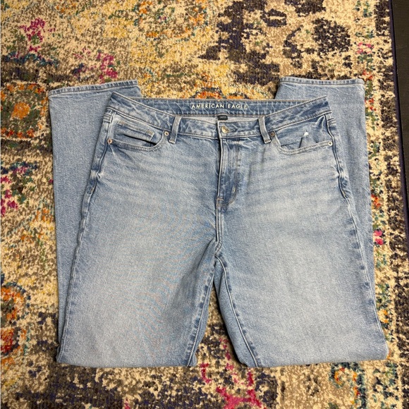 American Eagle Outfitters Light Blue Straight Leg Skinny Jeans - Picture 2 of 4